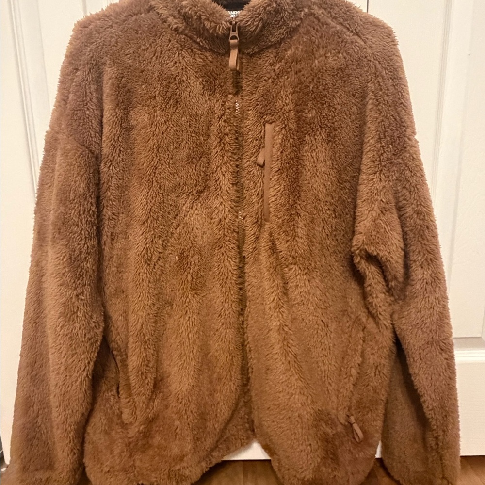 Lands' End Soft Brown Fleece Jacket